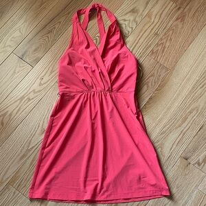 Athleta Coral Halter Midi Dress